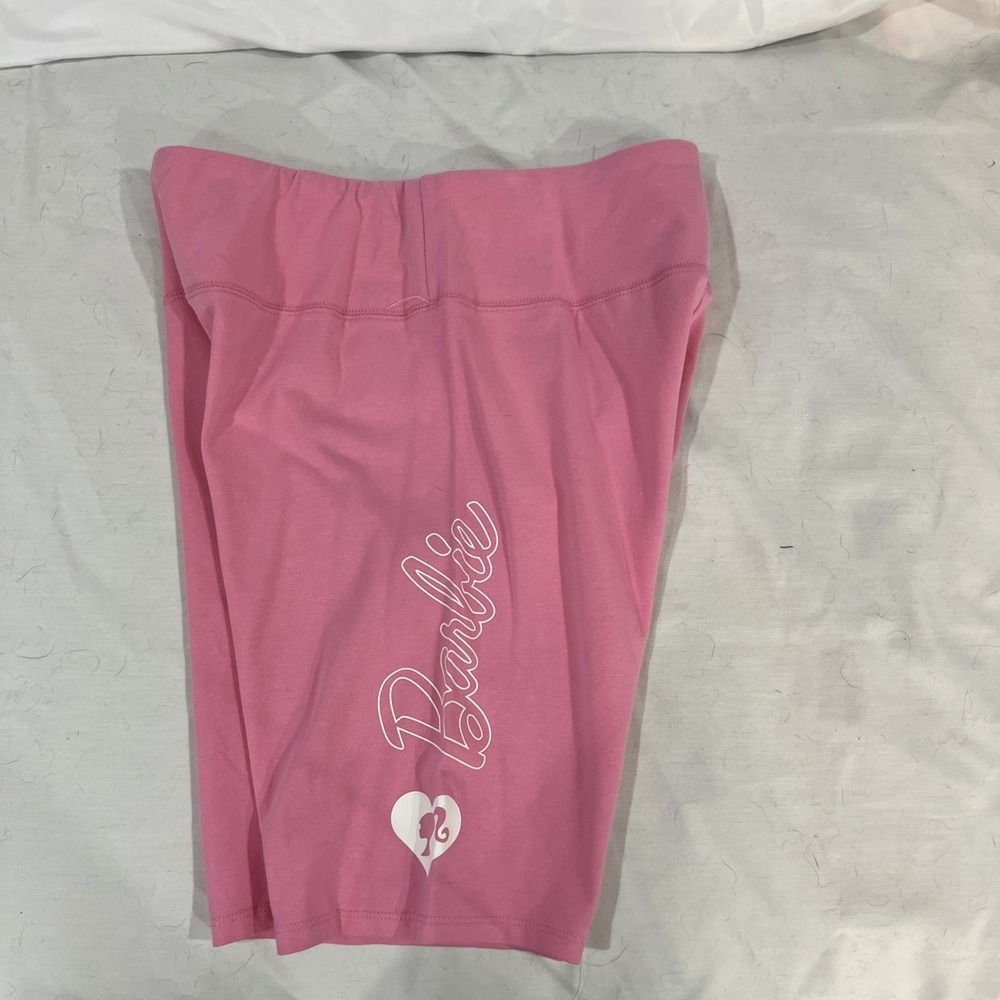 BARBIE BIKER SHORTS PINK WOMENS SIZE large‎ 11-13  stretch vintage 003 - Picture 2 of 6